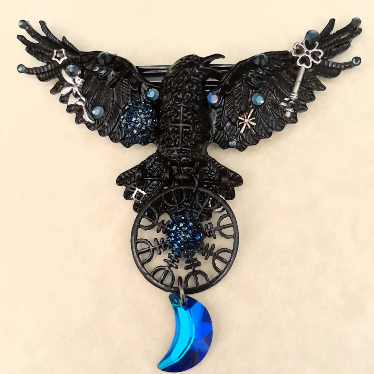 Black Raven Hairclip Magical Fantasy