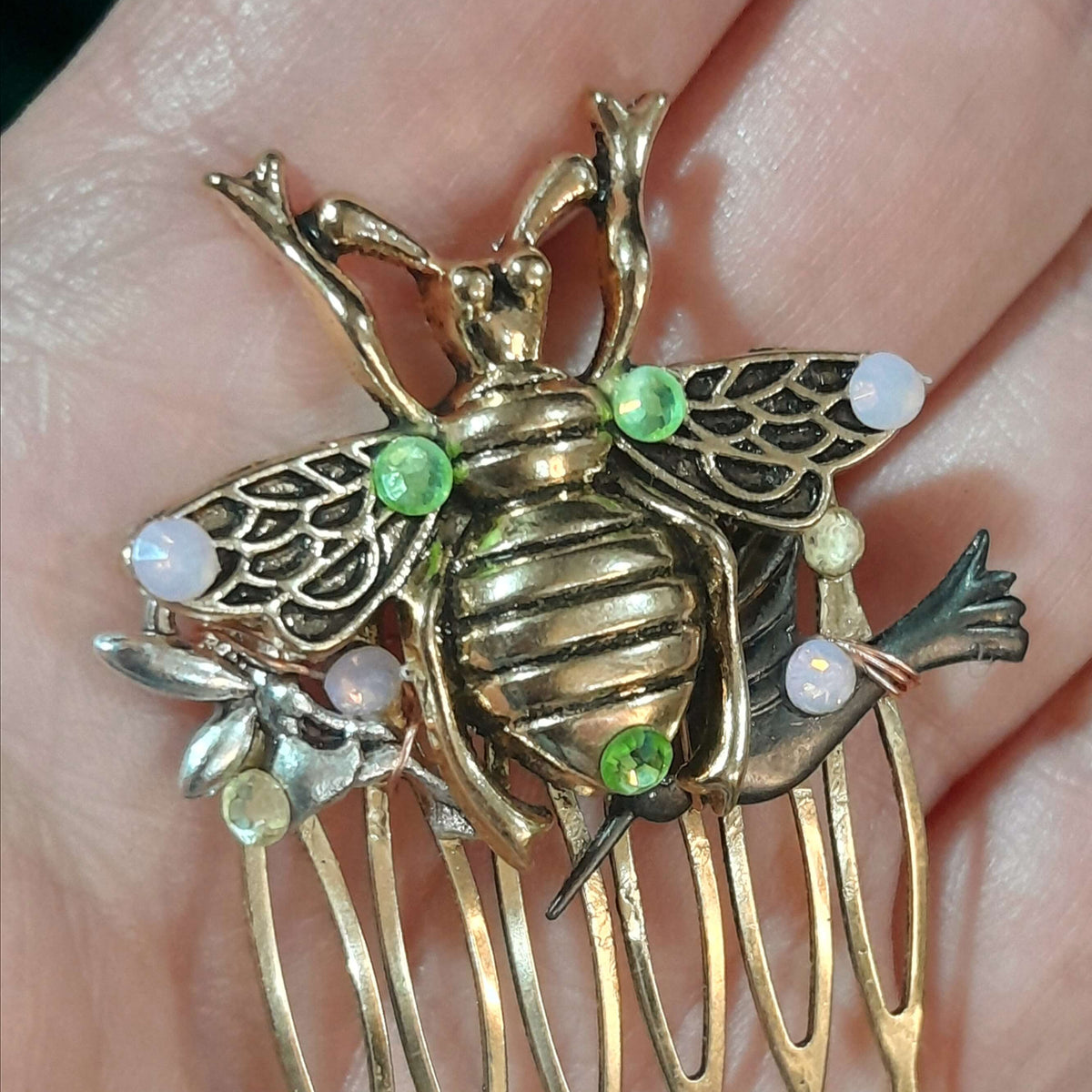 Bee Hummingbird Fairy Fantasy Hair Comb