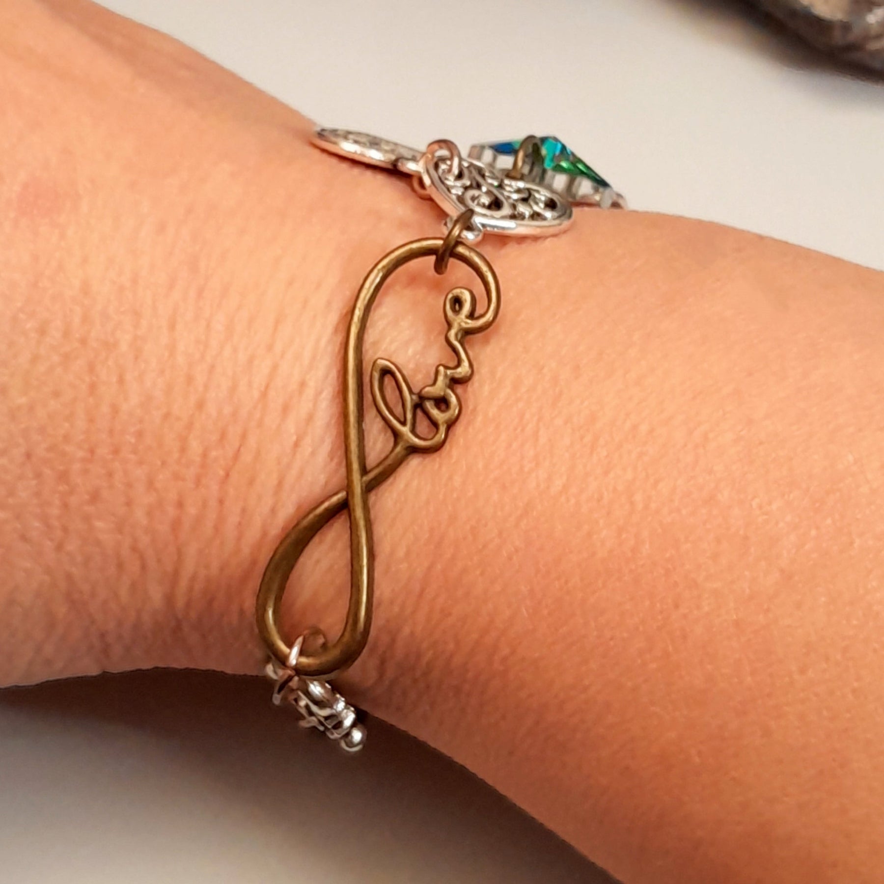 Crystal Hearts Bracelet Mom Gift