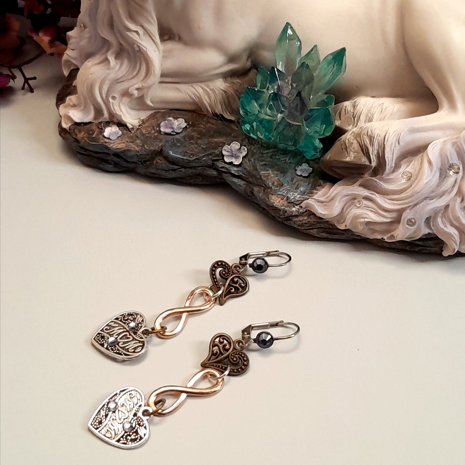 Dangle Heart Earrings Mom Gift