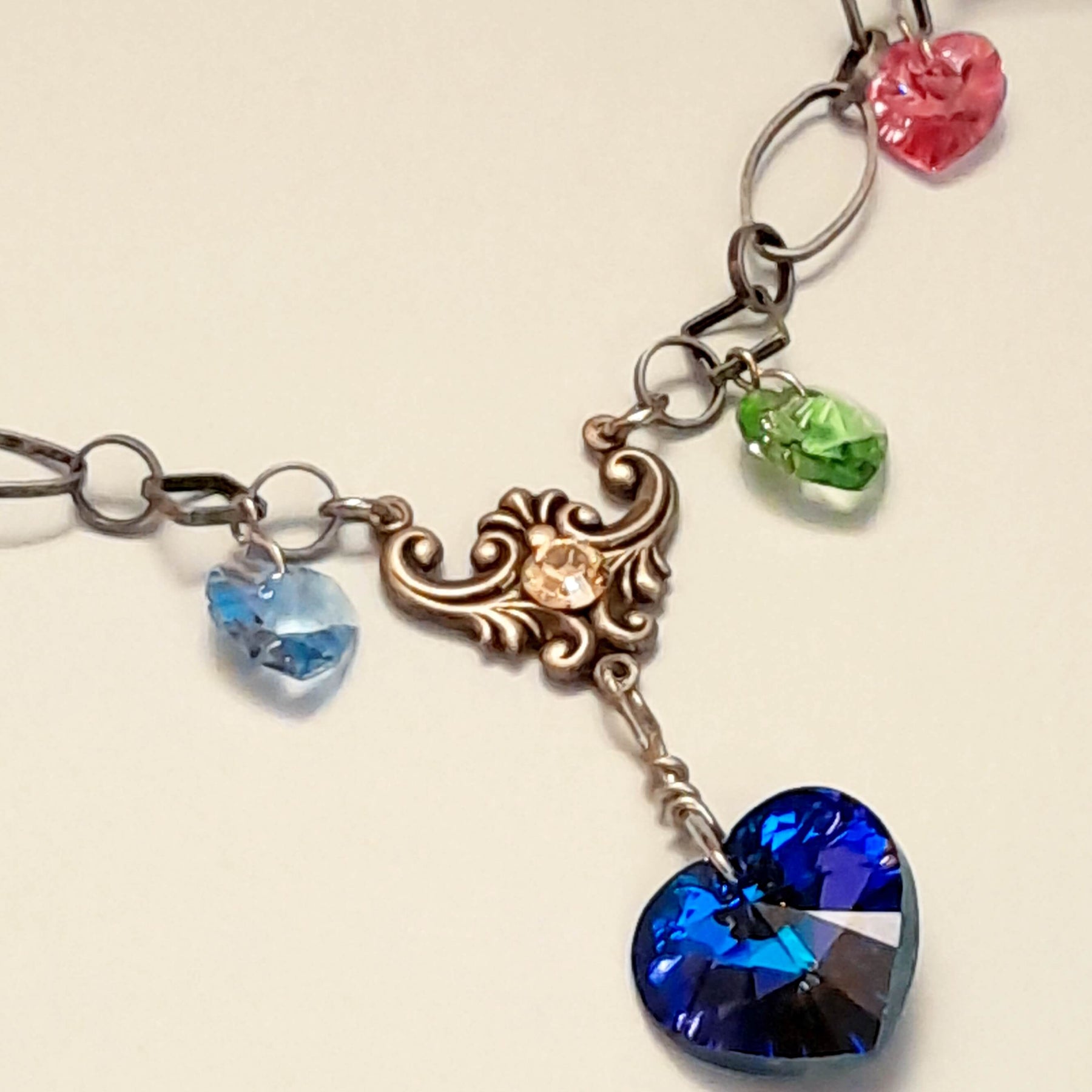 Multicolor Hearts Love Necklace