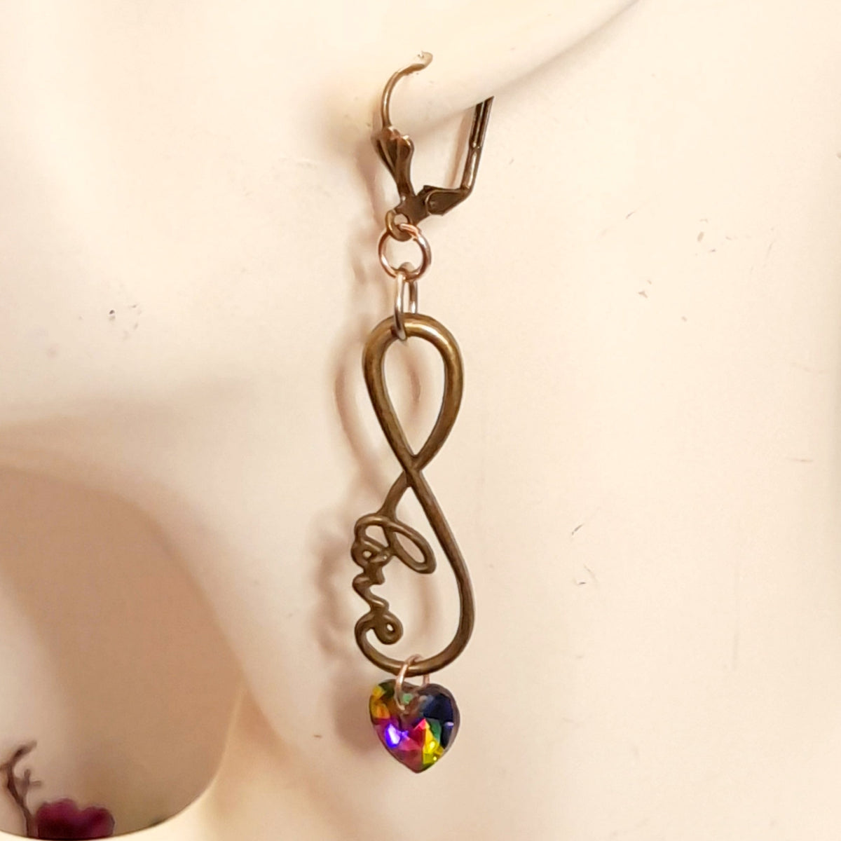 Earrings Eternity Crystal Heart Love
