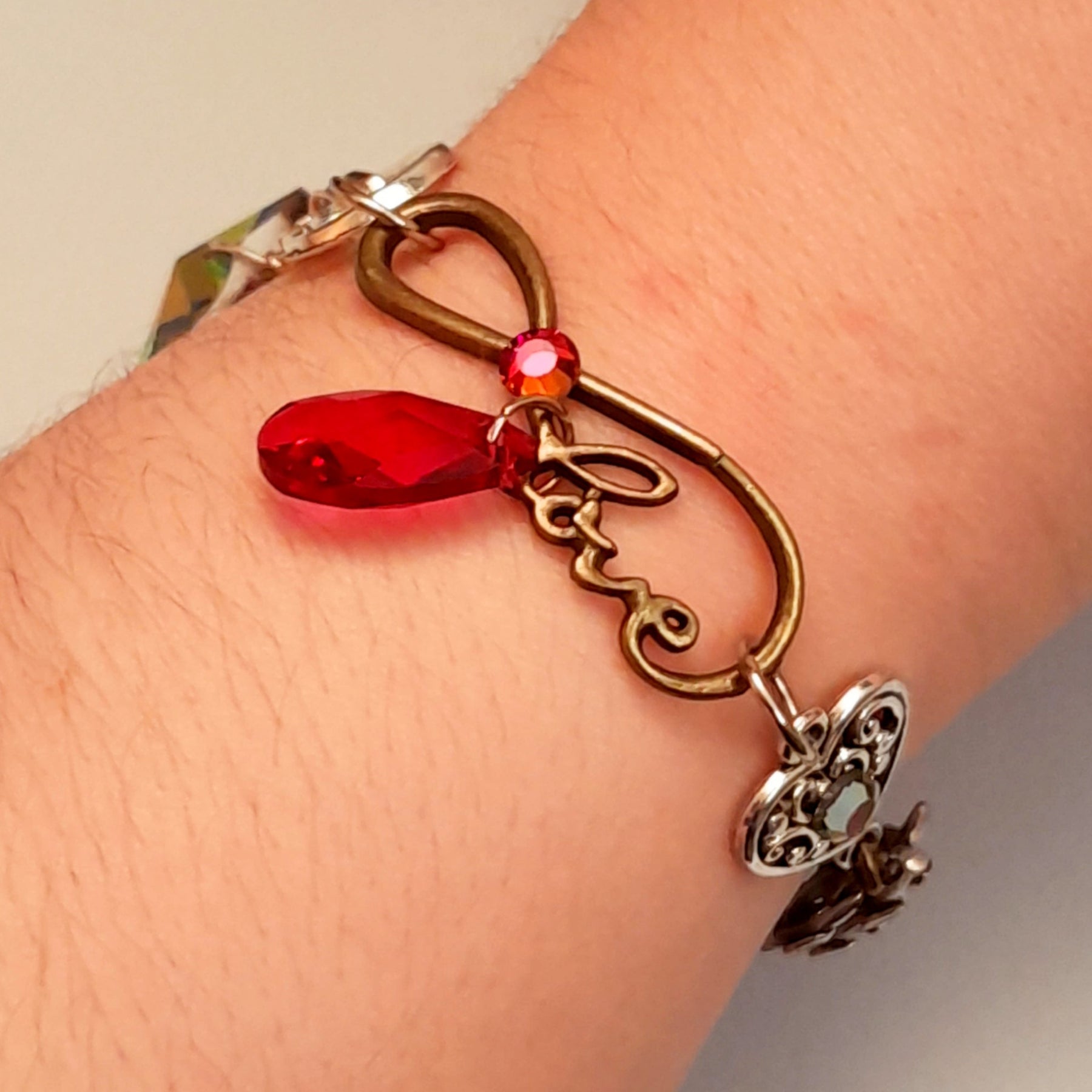Crystal Hearts Eternity Love Bracelet
