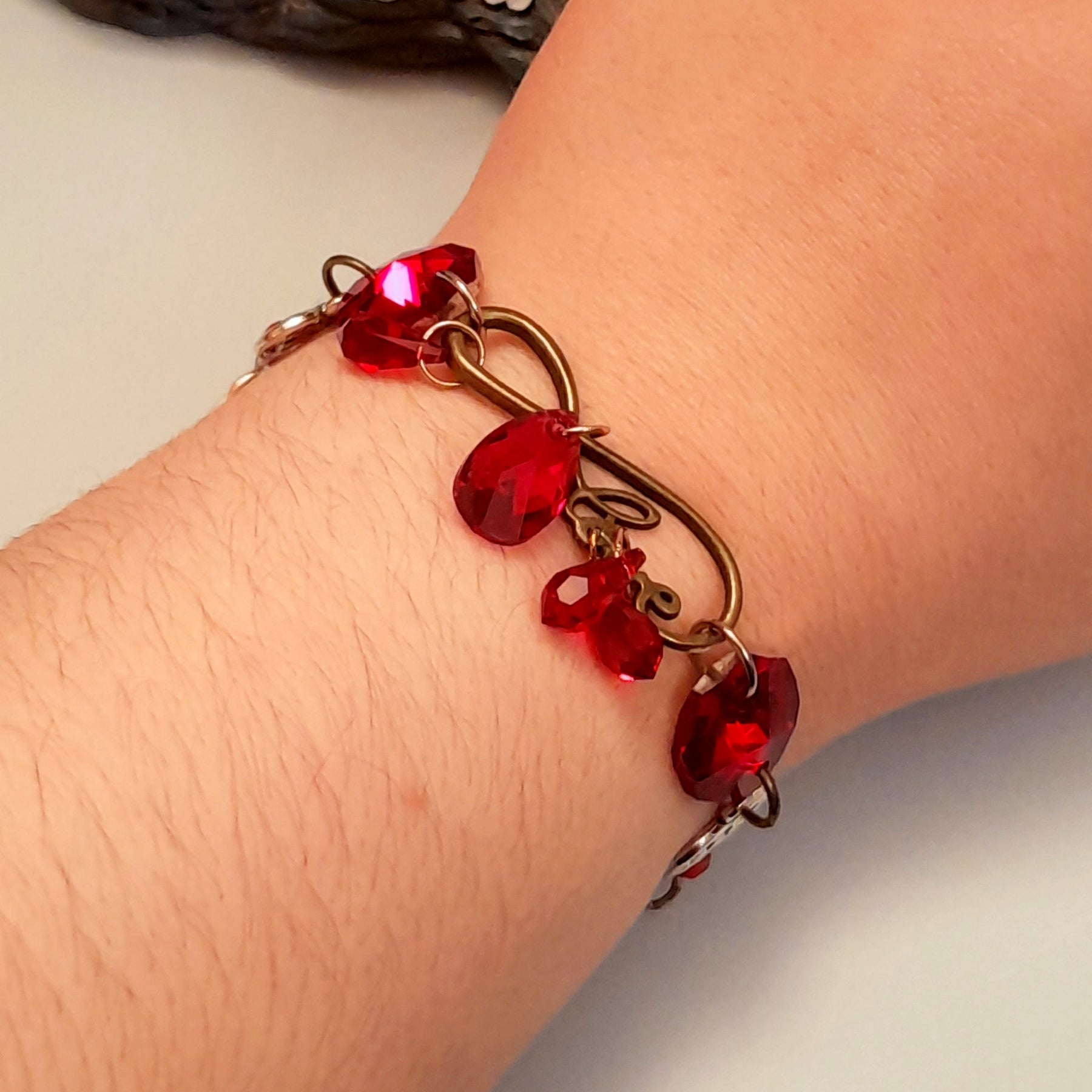 Red Crystal Heart Bracelet