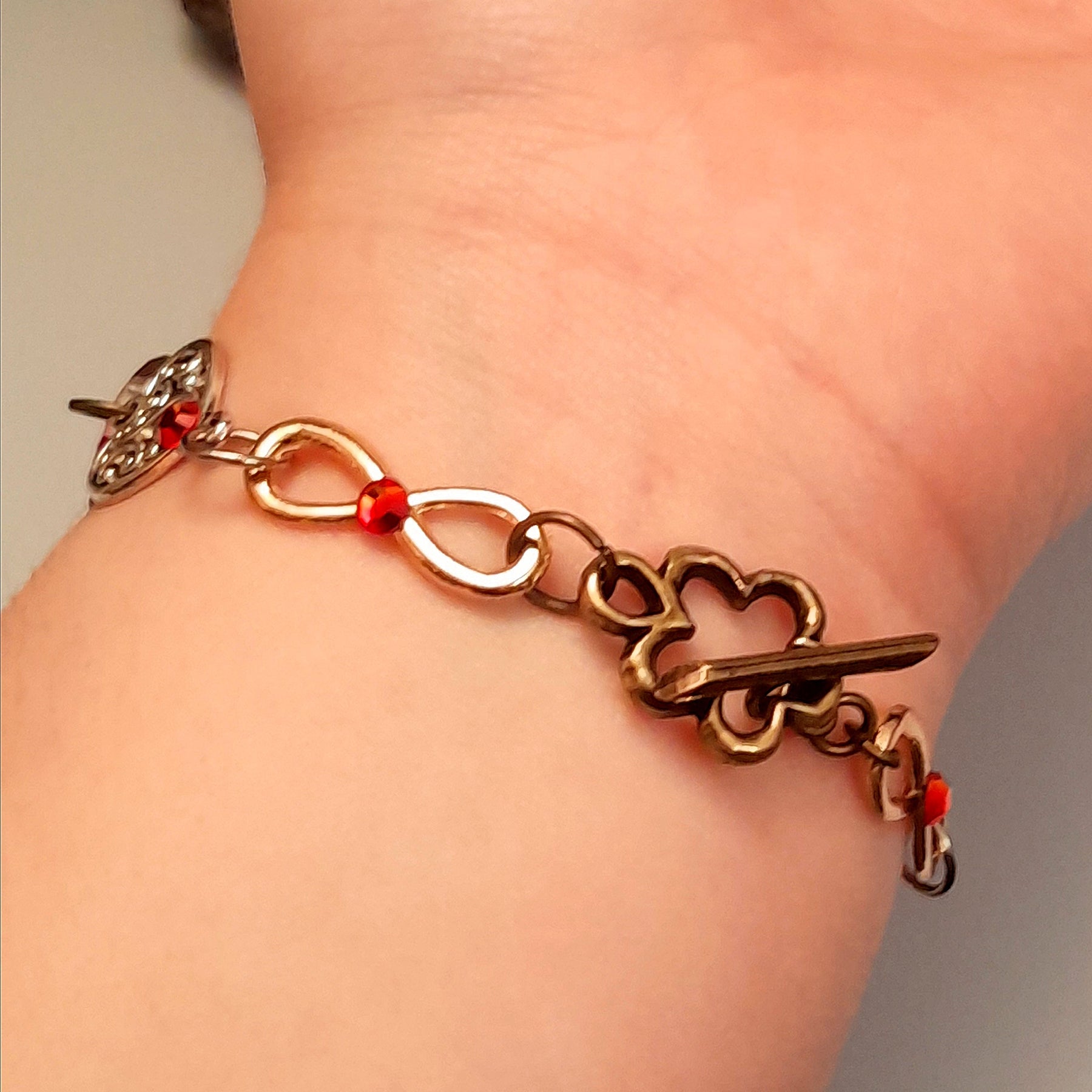 Red Crystal Heart Bracelet