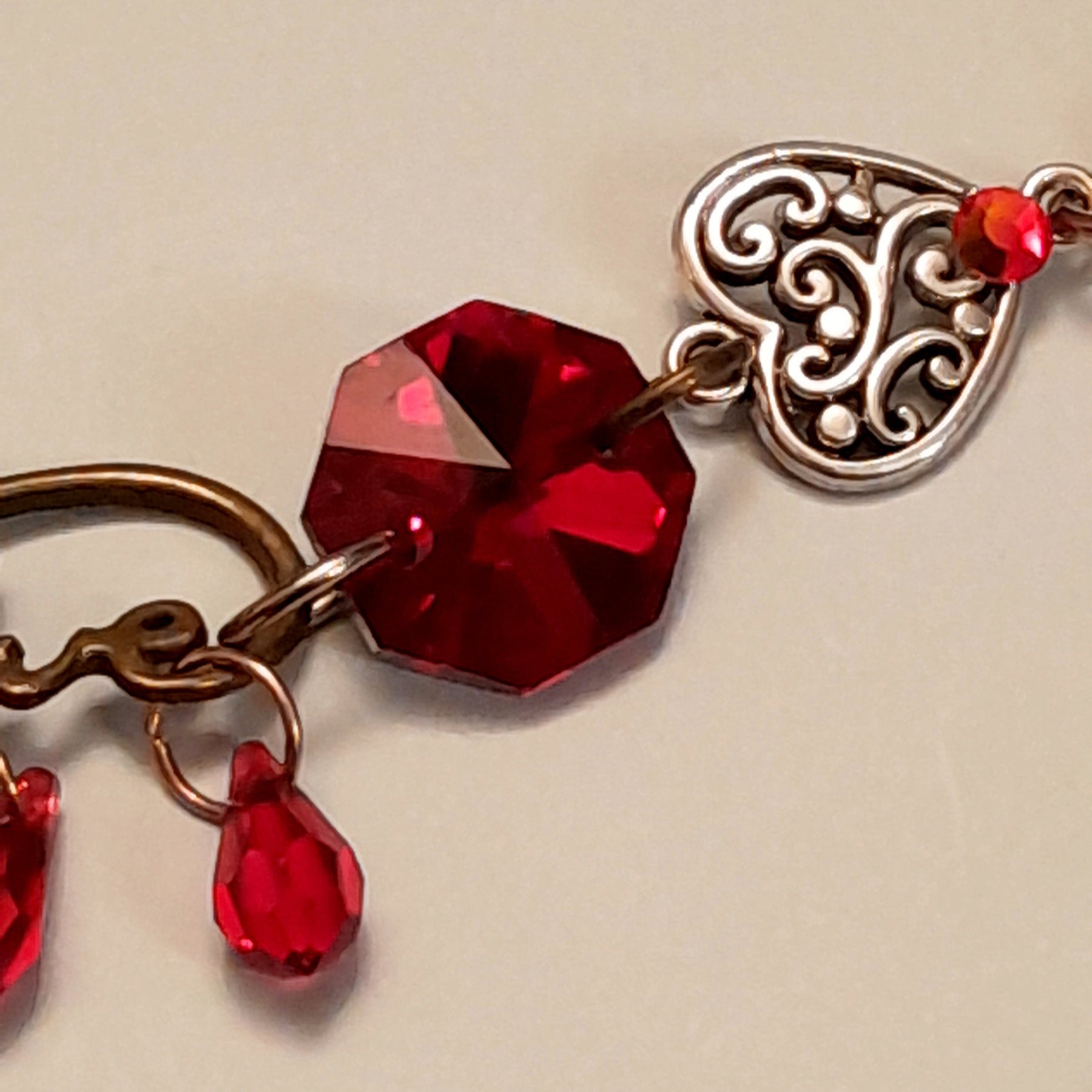Red Crystal Heart Bracelet