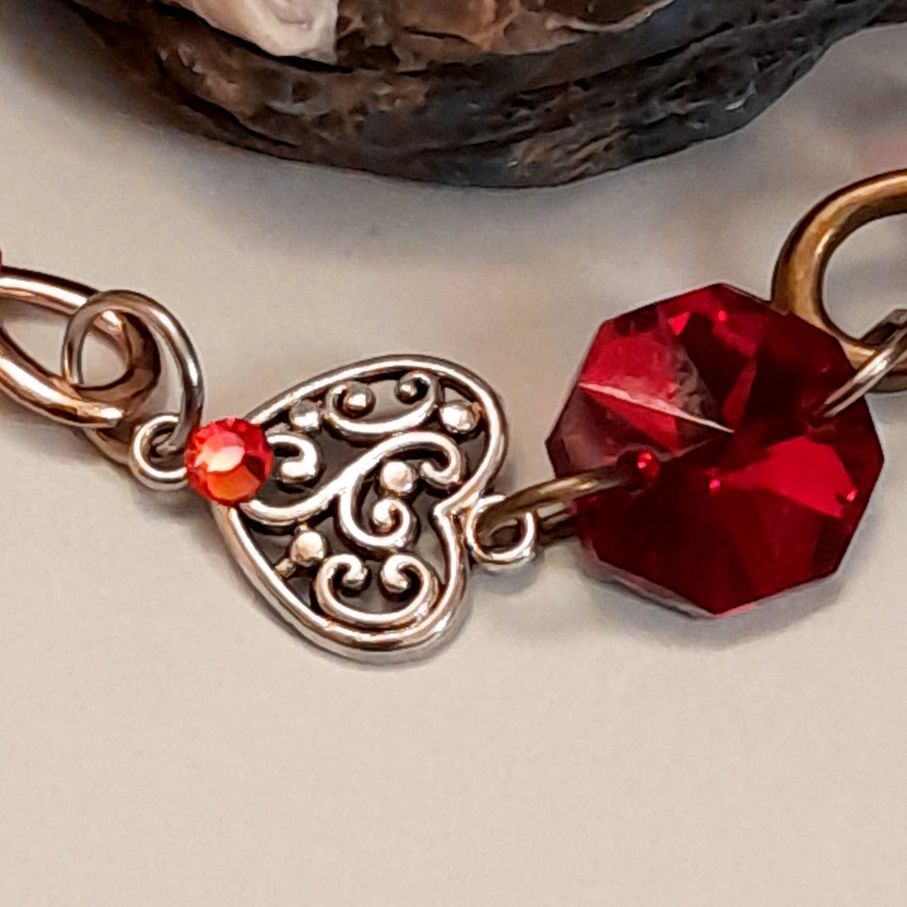 Red Crystal Heart Bracelet