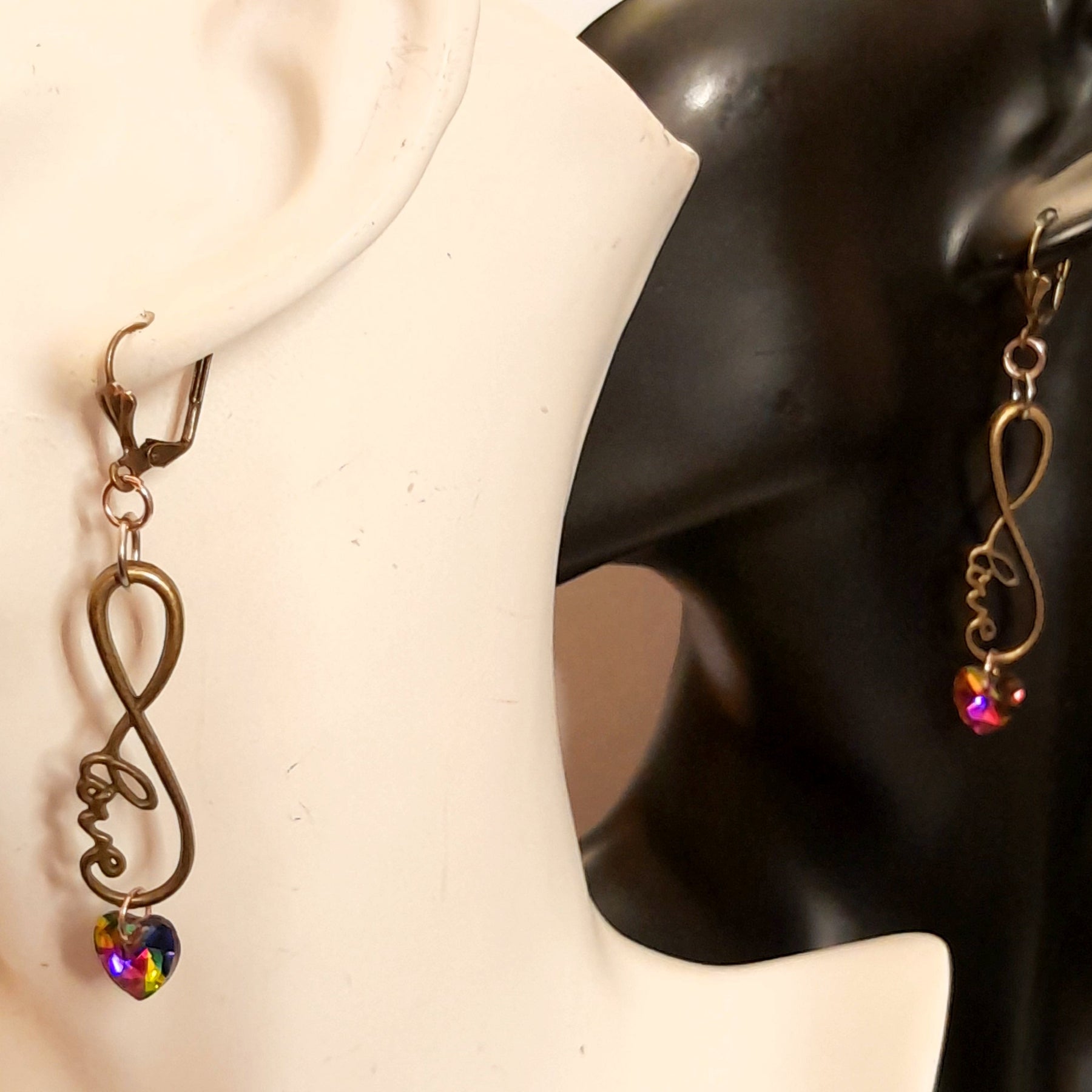 Eternity Crystal Heart Earrings