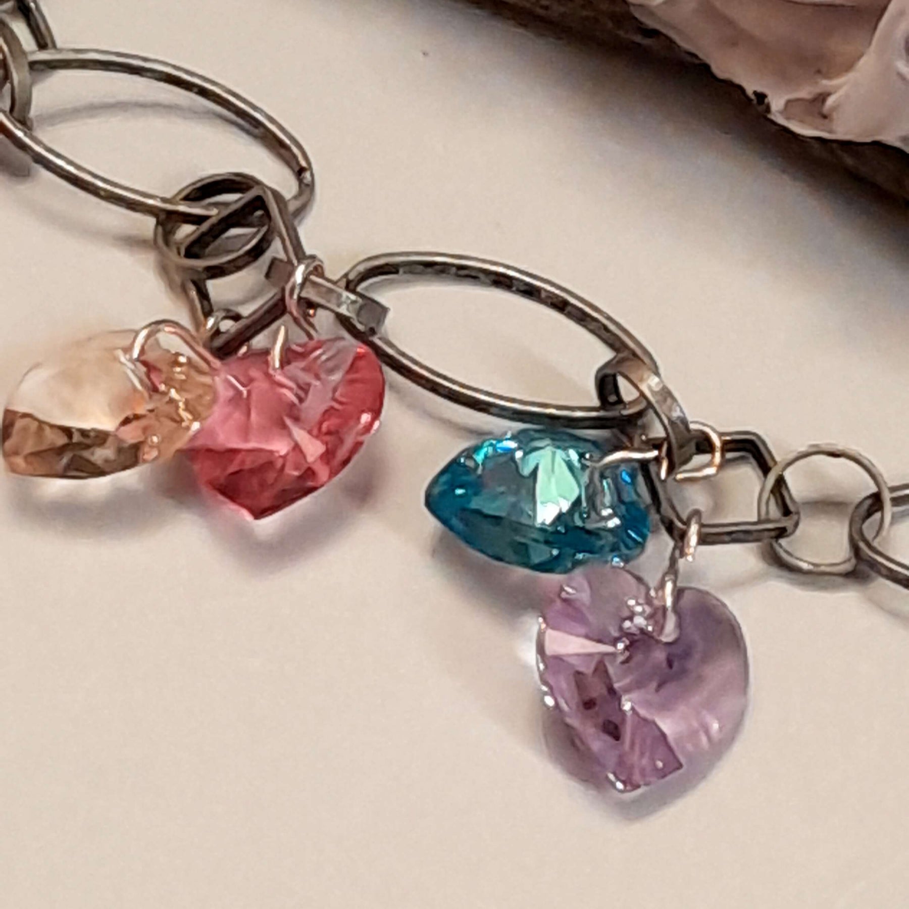 Crystal Bracelet Multi Color Hearts