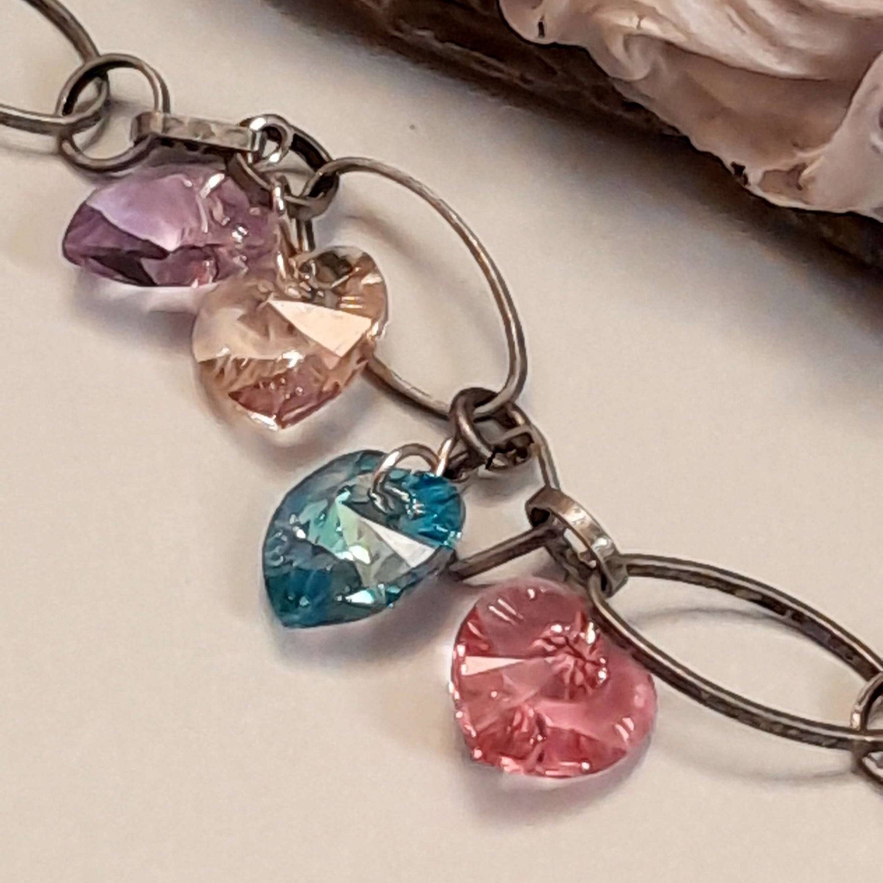 Crystal Bracelet Multi Color Hearts