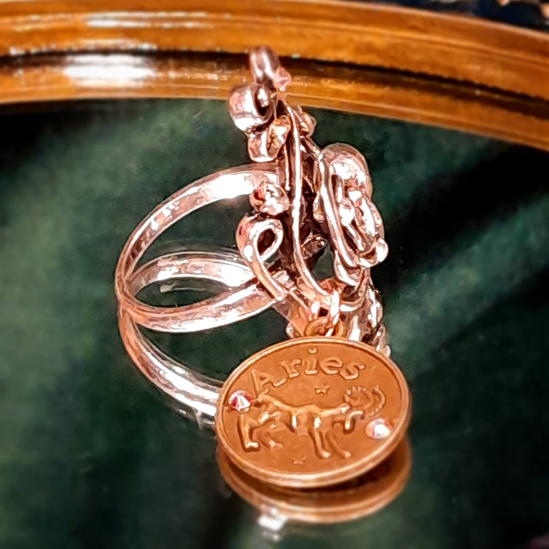Aries April Birthday Rose Ring - Size 8