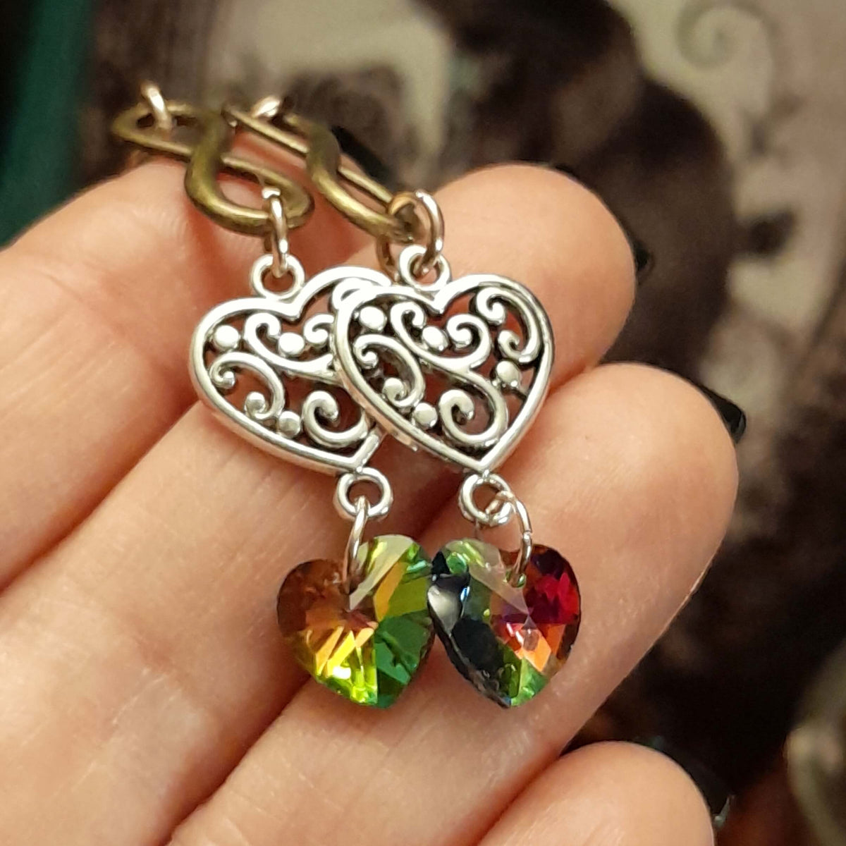 Earrings Eternity Crystal Hearts