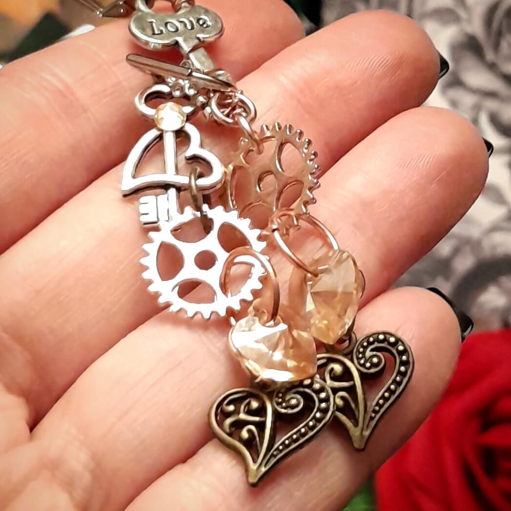 Asymmetrical Key Heart Earrings