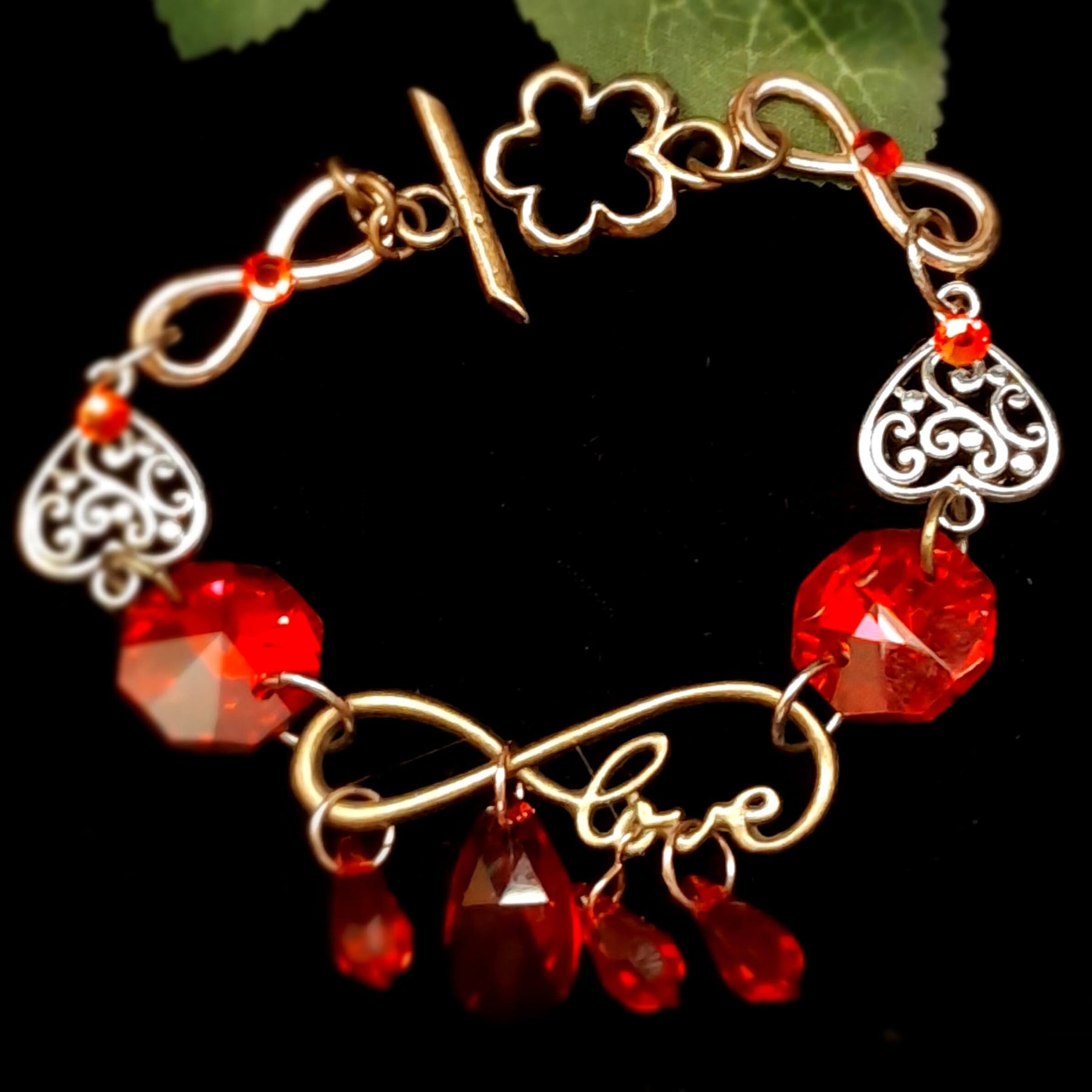 Red Crystal Heart Bracelet