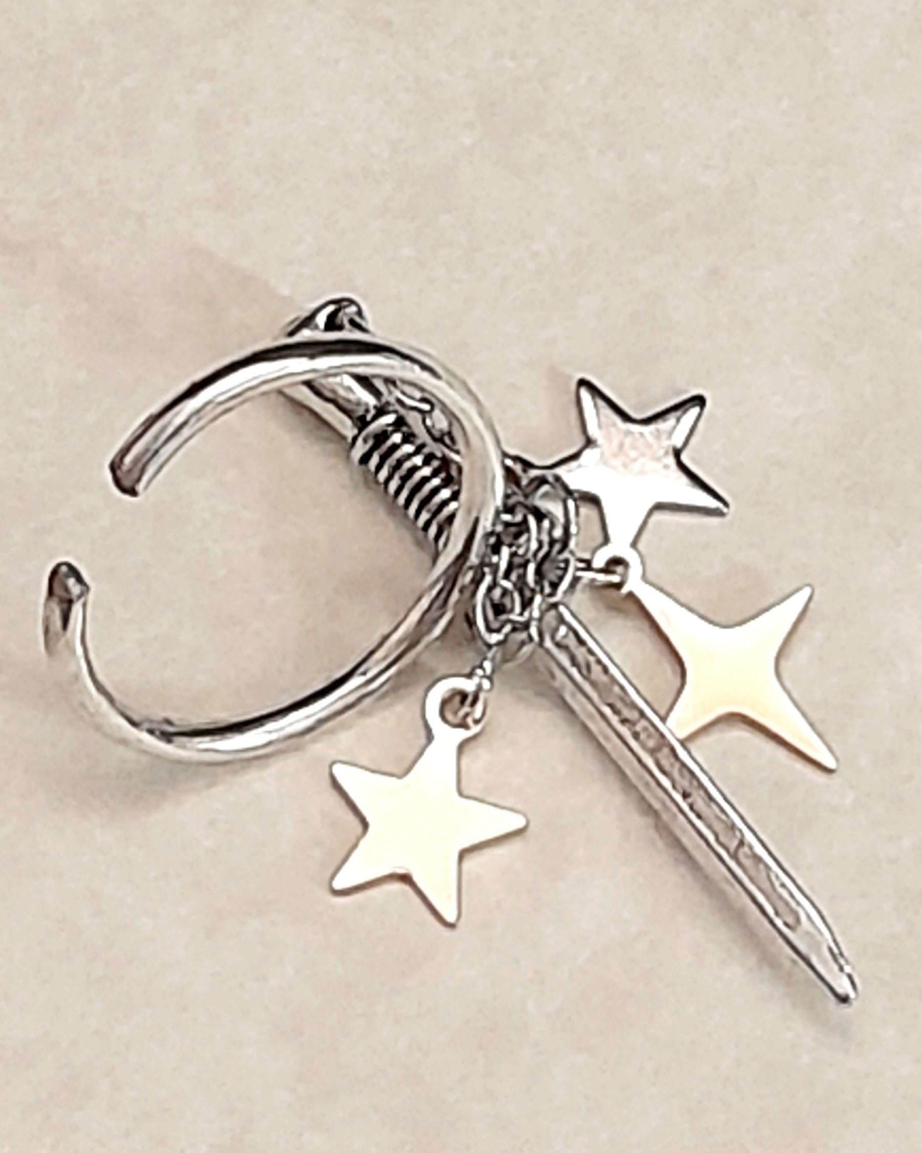 Adjustable Fantasy Sword & Stars Ring