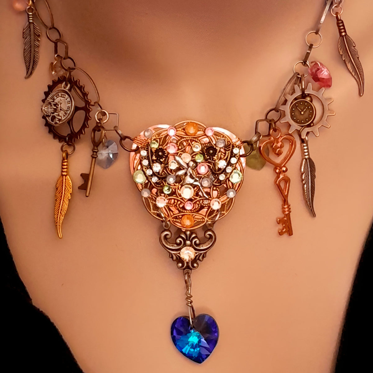 Heart Necklace Fairy Steampunk Style