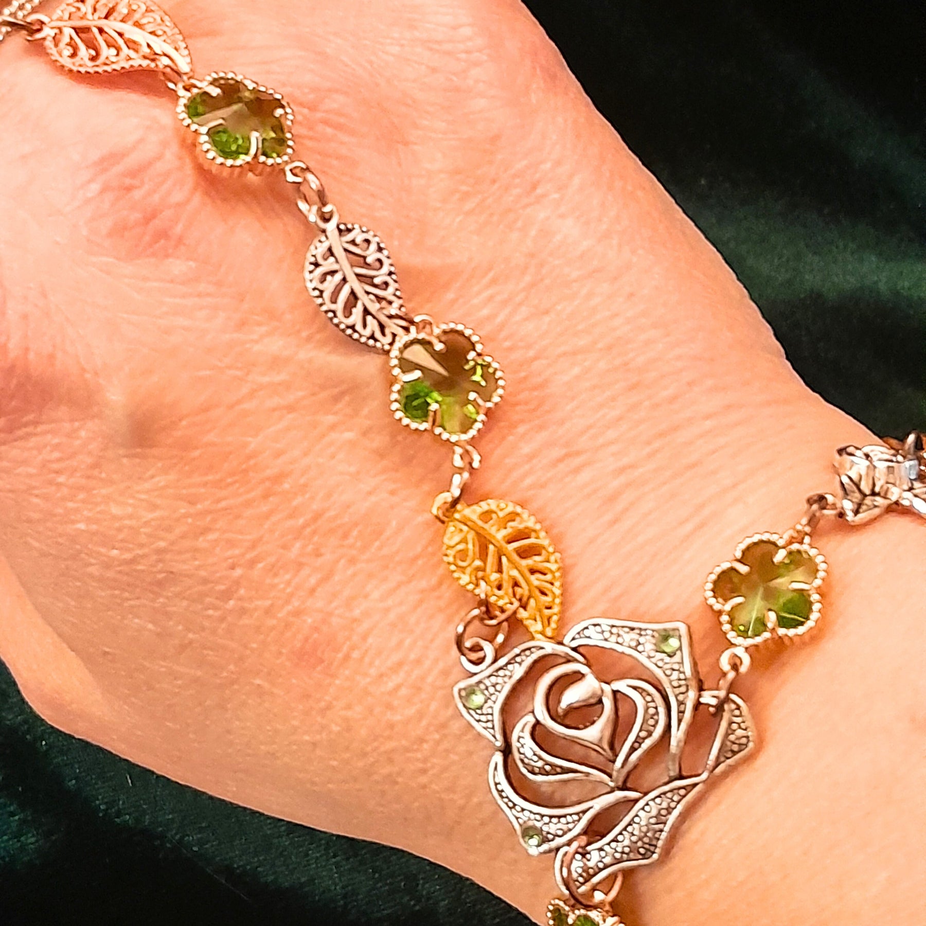 Hand Chain Green Flowers & Nature