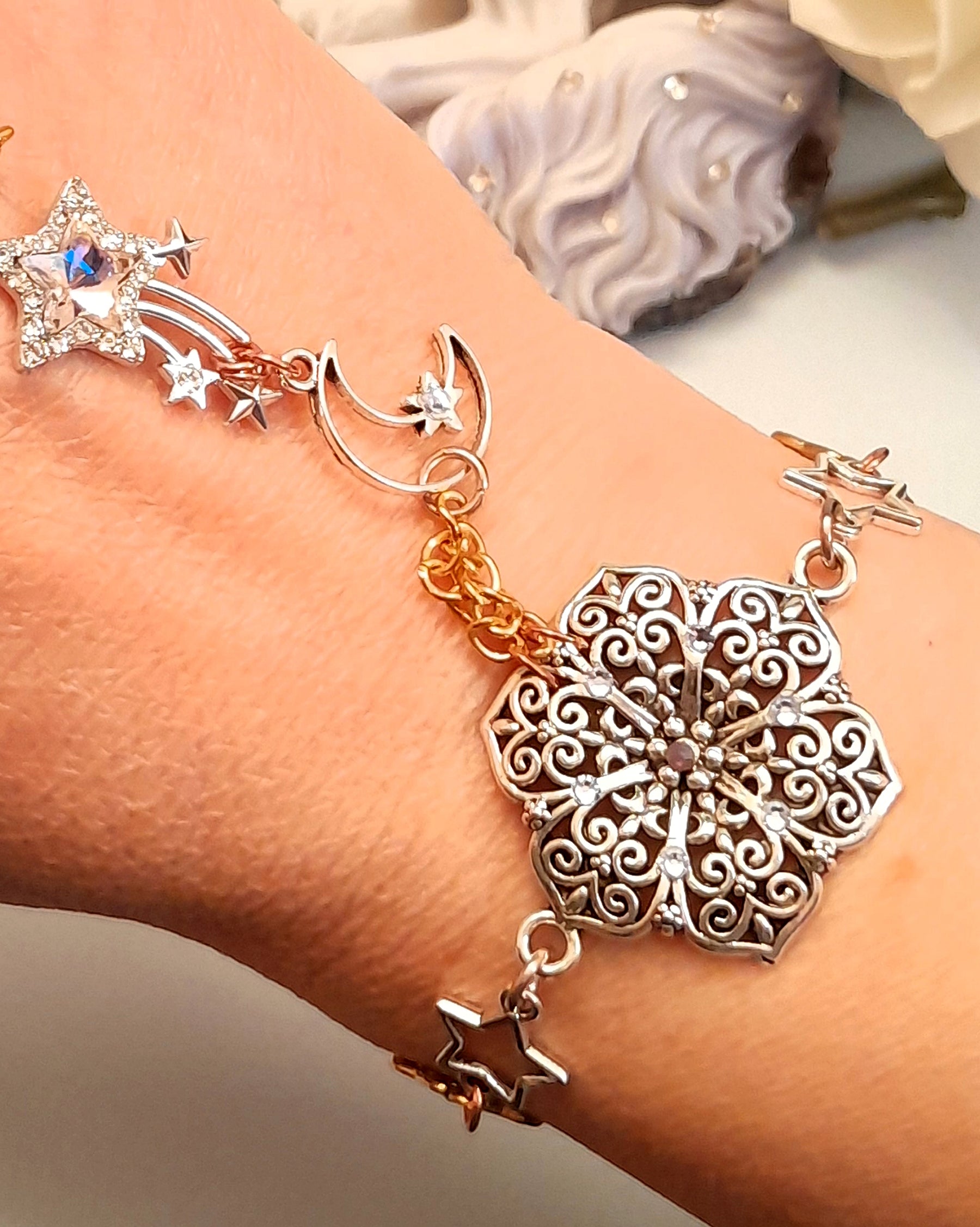 Moon Fairy Flower Hand Chain