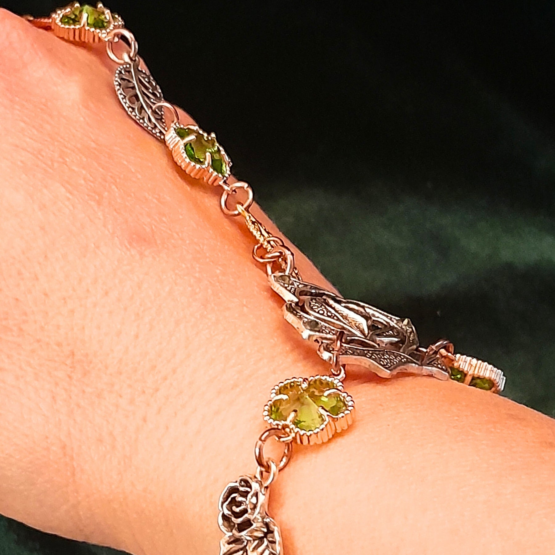 Hand Chain Green Flowers & Nature