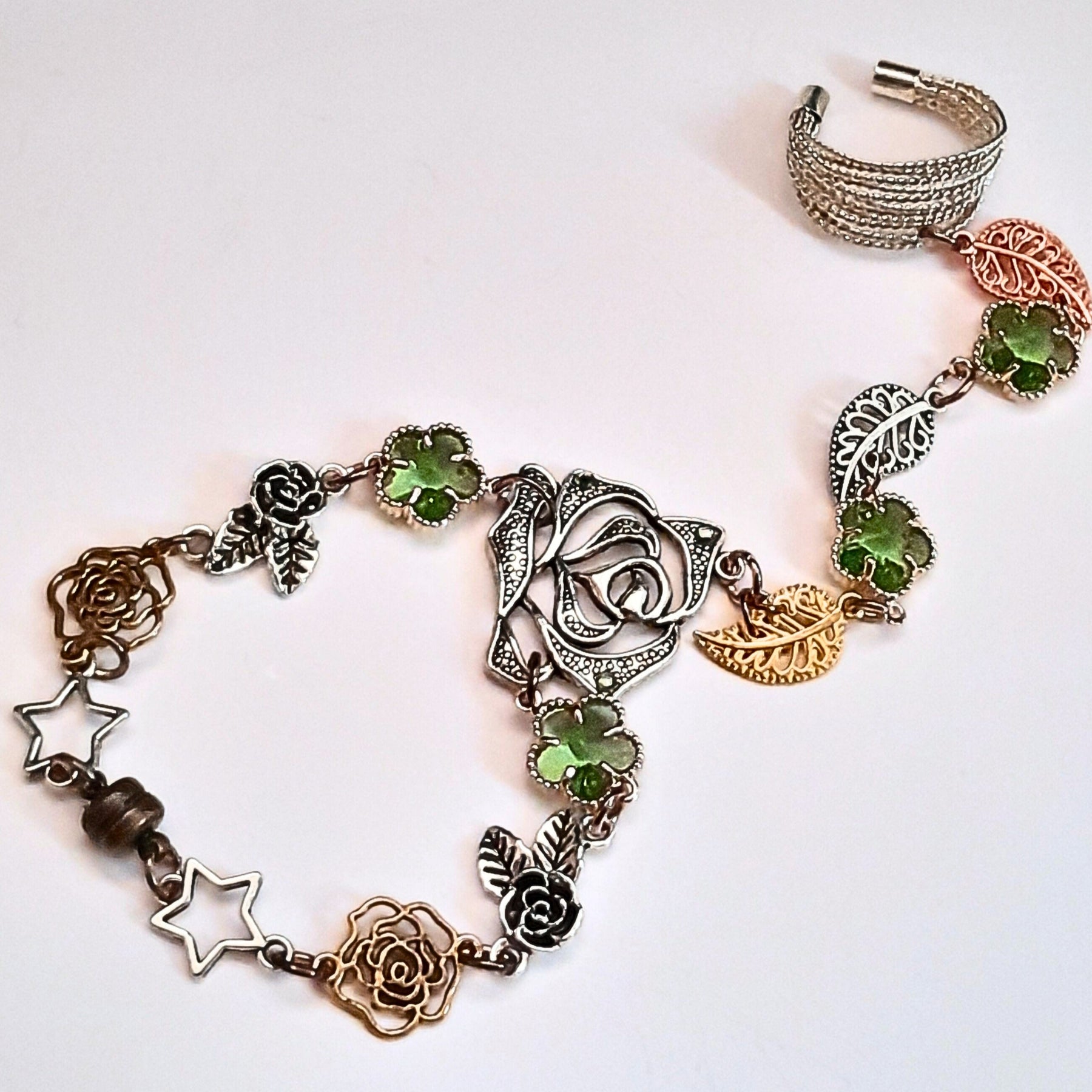 Hand Chain Green Flowers & Nature