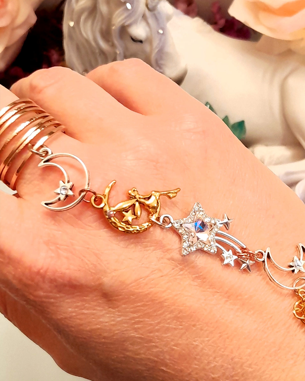 Moon Fairy Flower Hand Chain