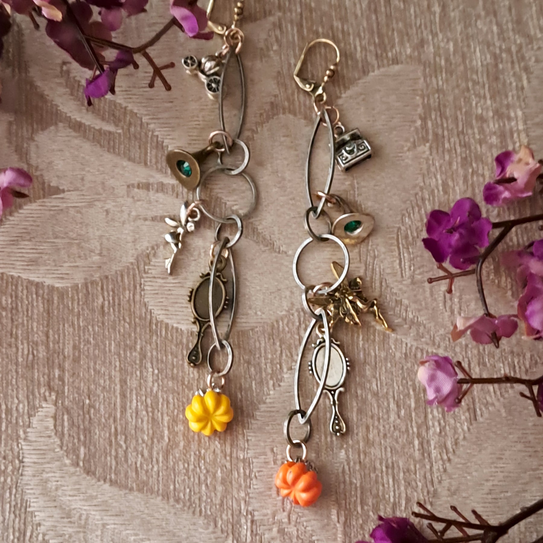 Pumpkin Fantasy Dangle Earrings