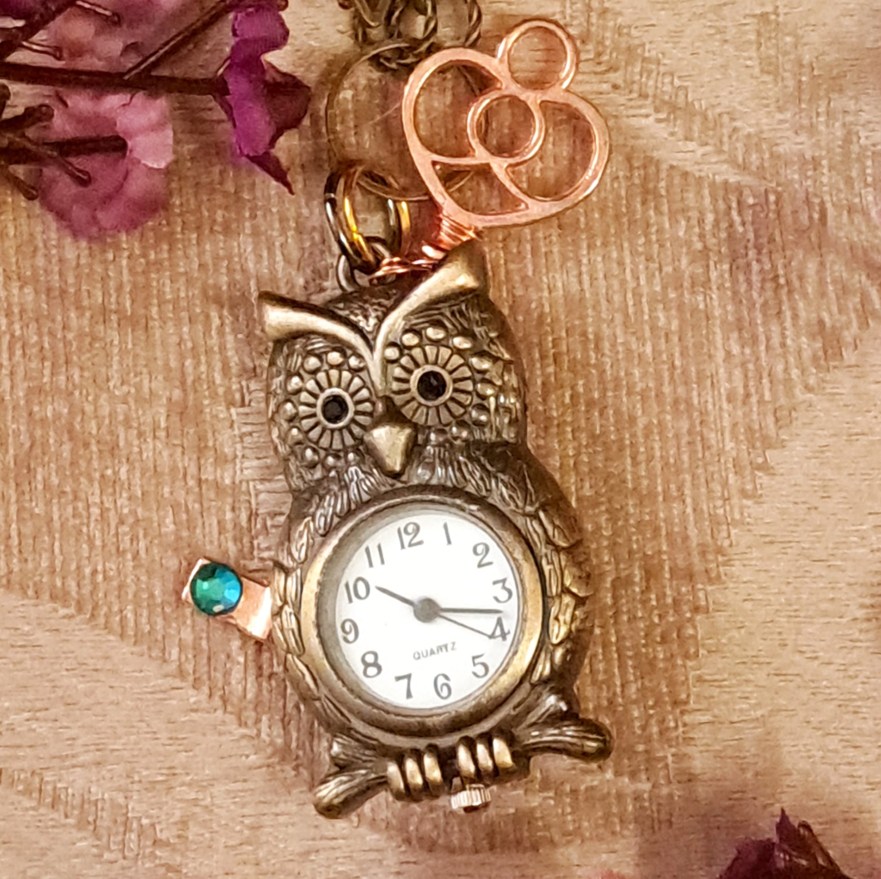 Owl Fantasy Clock Necklace - with Enchanting Fairy