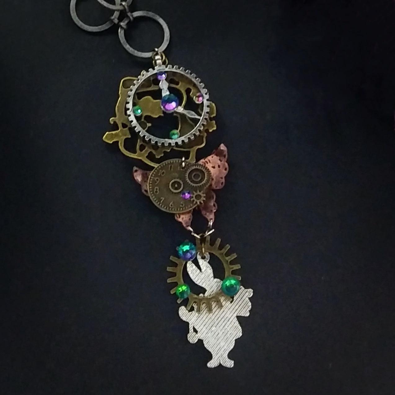 Fairytale Fantasy Rabbit Necklace - The Rabbit and the Timekeeper