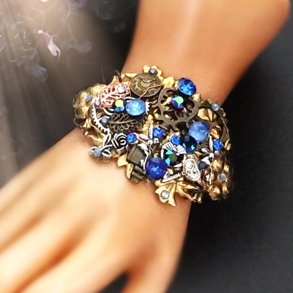 sapphire blue fantasy statement bracelet