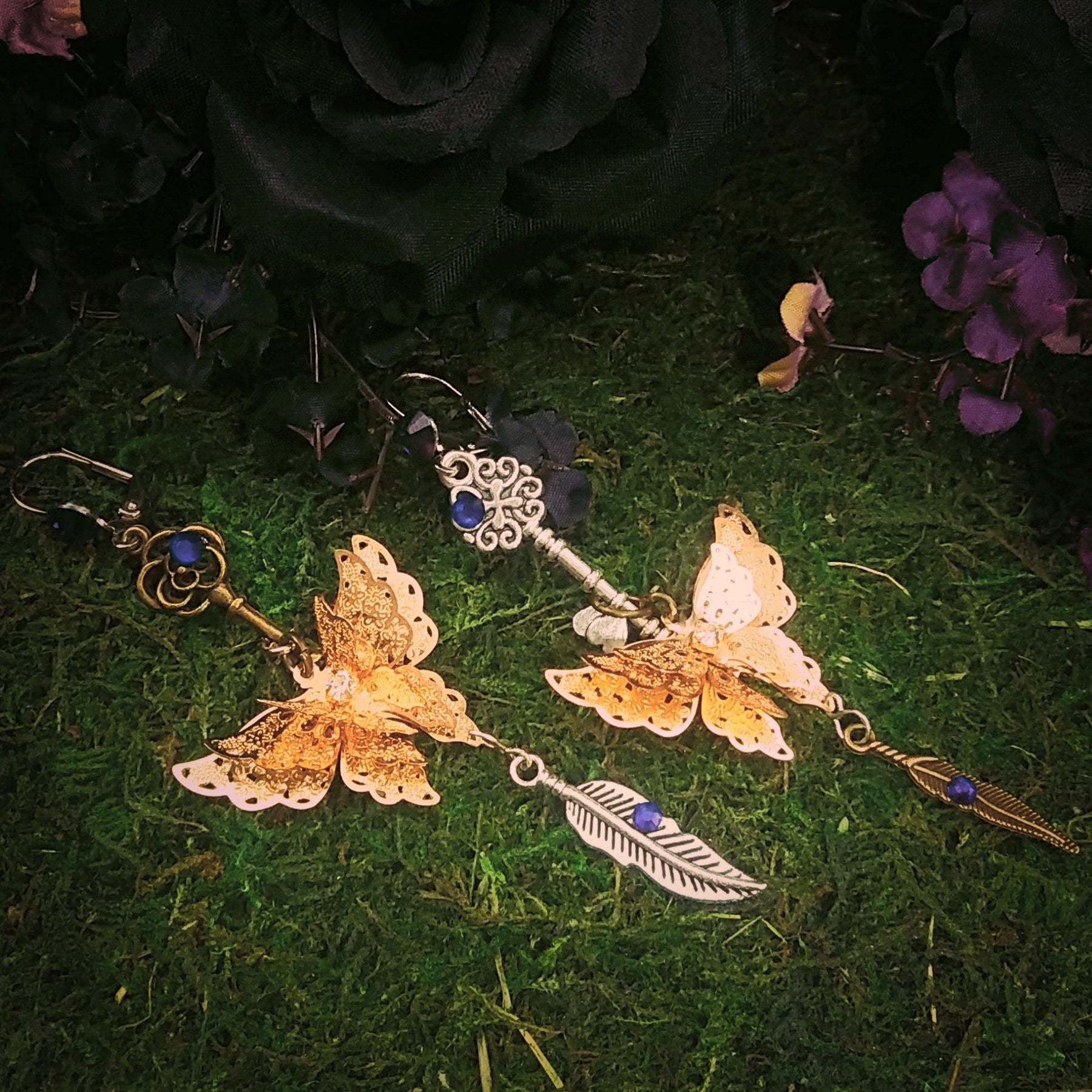long butterfly earrings