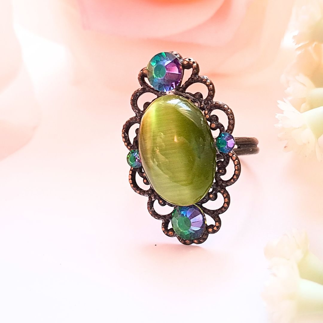 Green Cat's Eye Ring