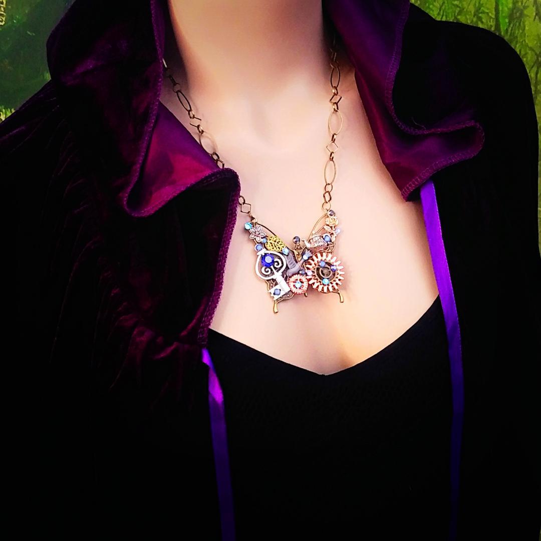 Steampunk Butterfly Necklace - The Dazzling Monarch