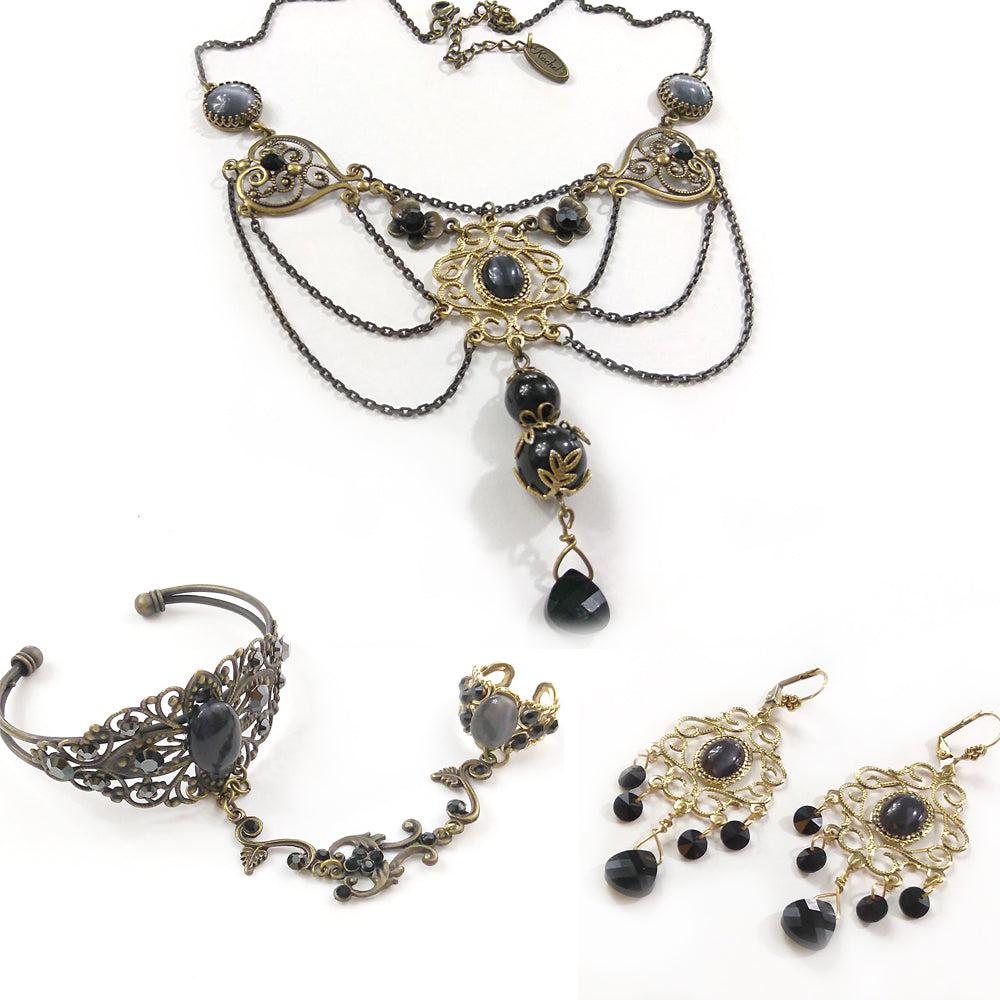 black antiqued jewellery set