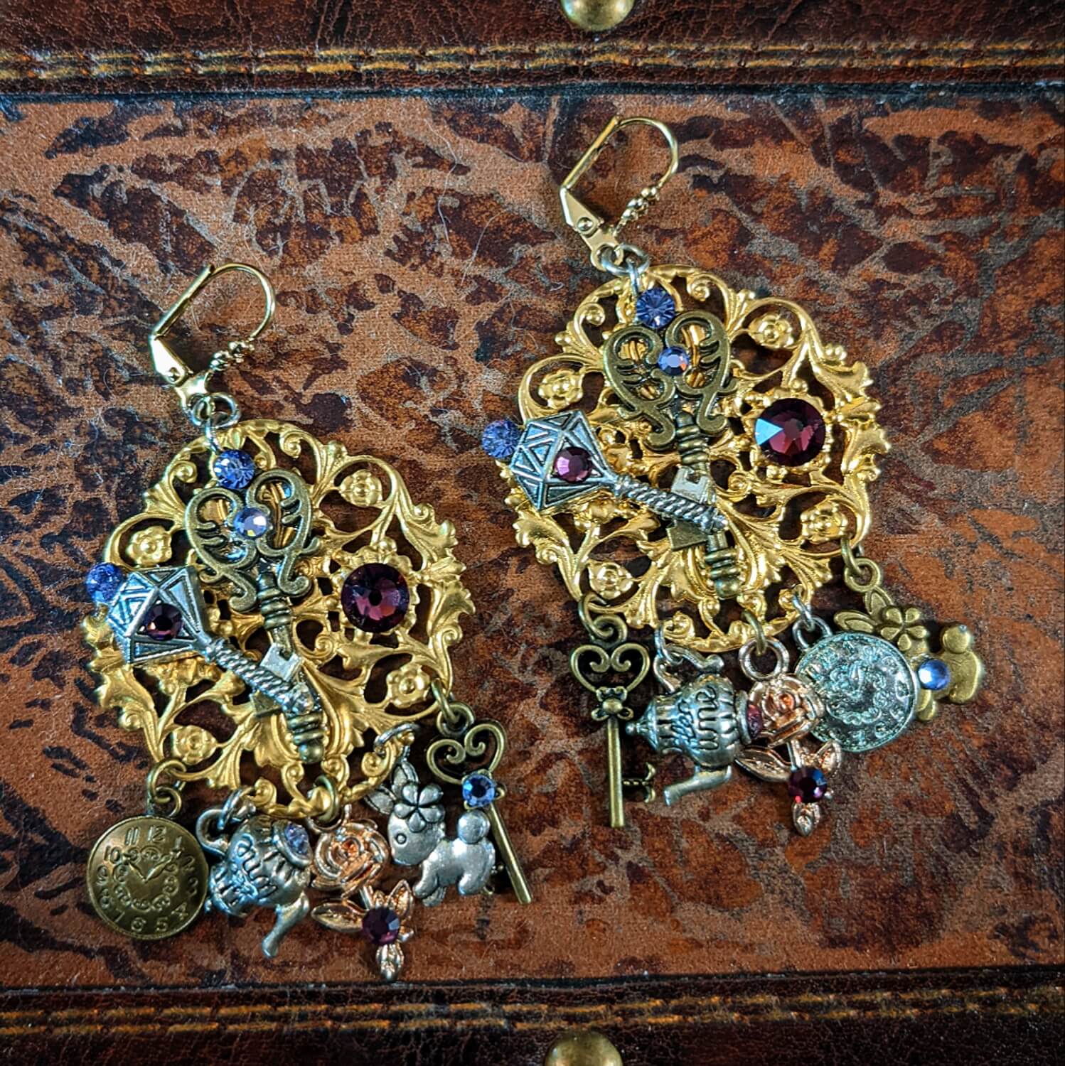 chandelier charm earrings