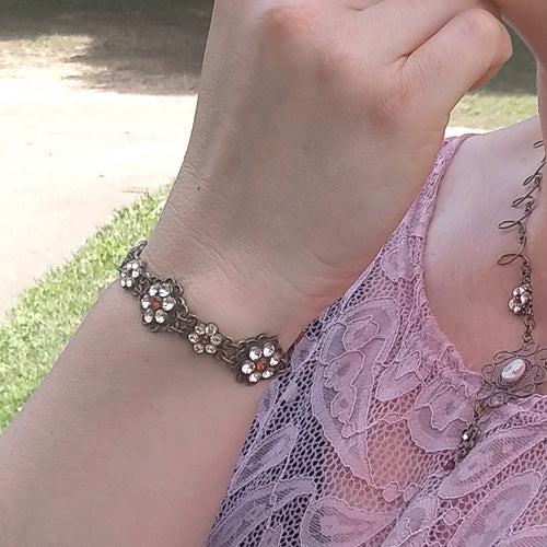 Flower Bracelet - Swarovski Crystals