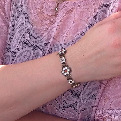Flower Bracelet - Swarovski Crystals