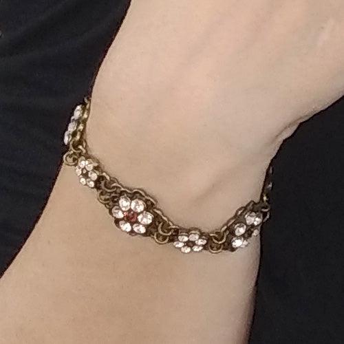 Flower Bracelet - Swarovski Crystals