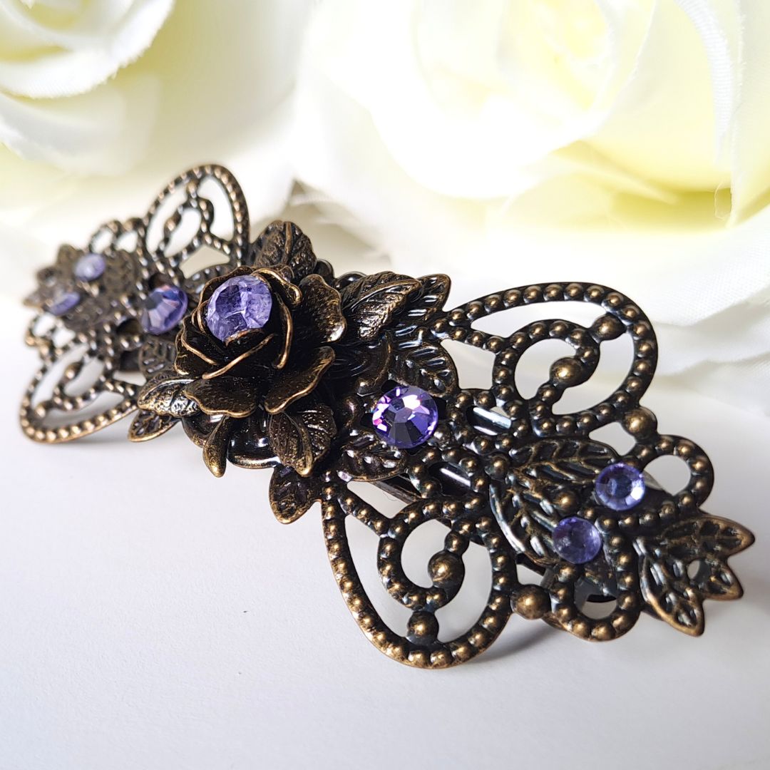 Lavender Floral Hair Clip