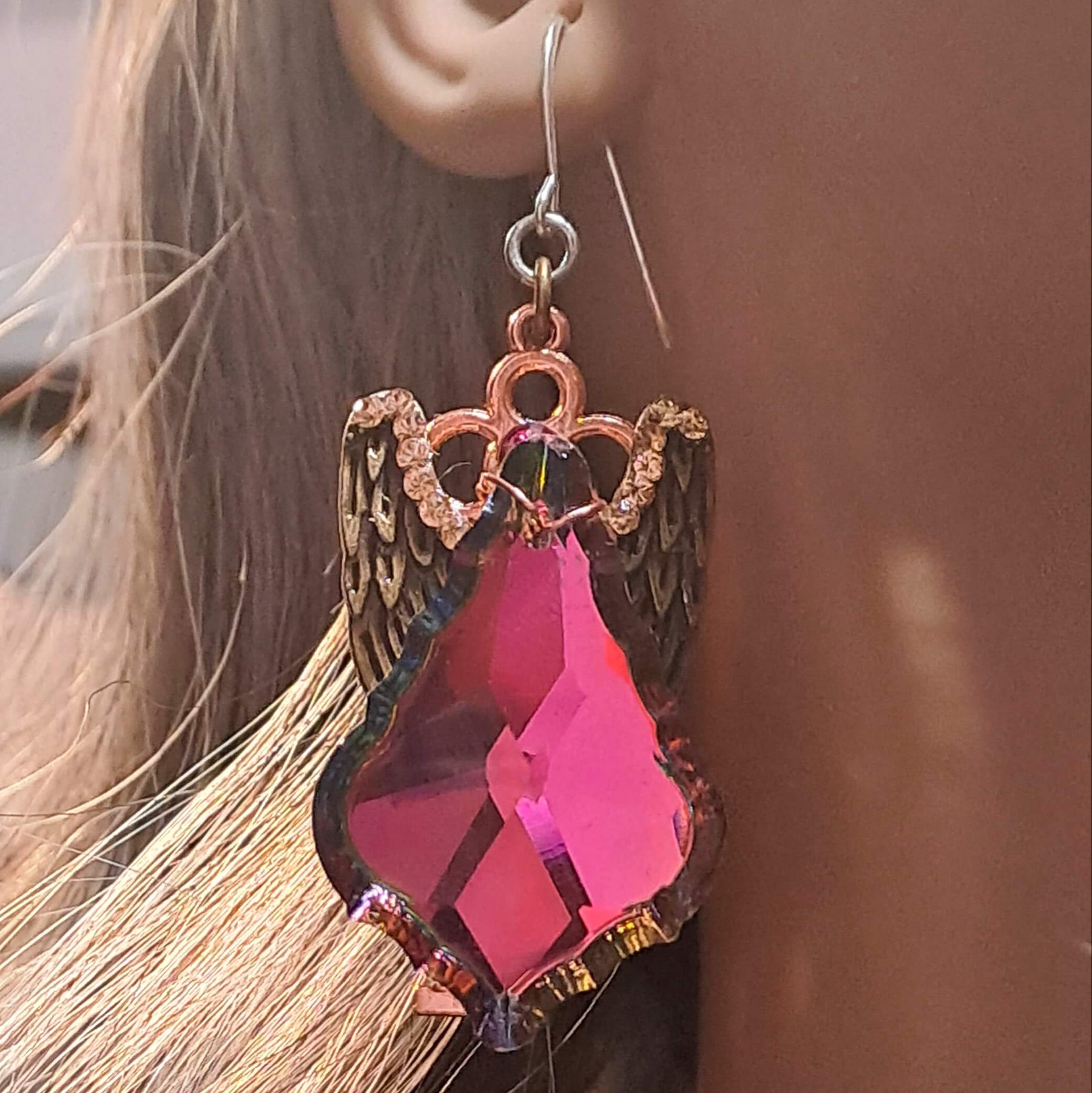 Sparkling Statement Crystal Wing Earrings