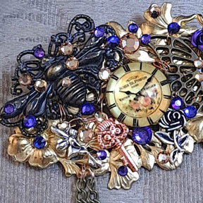 Fantasy Purple Crystal Brooch Pin