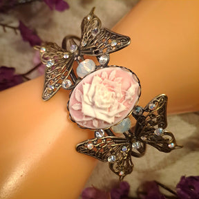 Romantic Cameo Butterfly Adjustable Bracelet