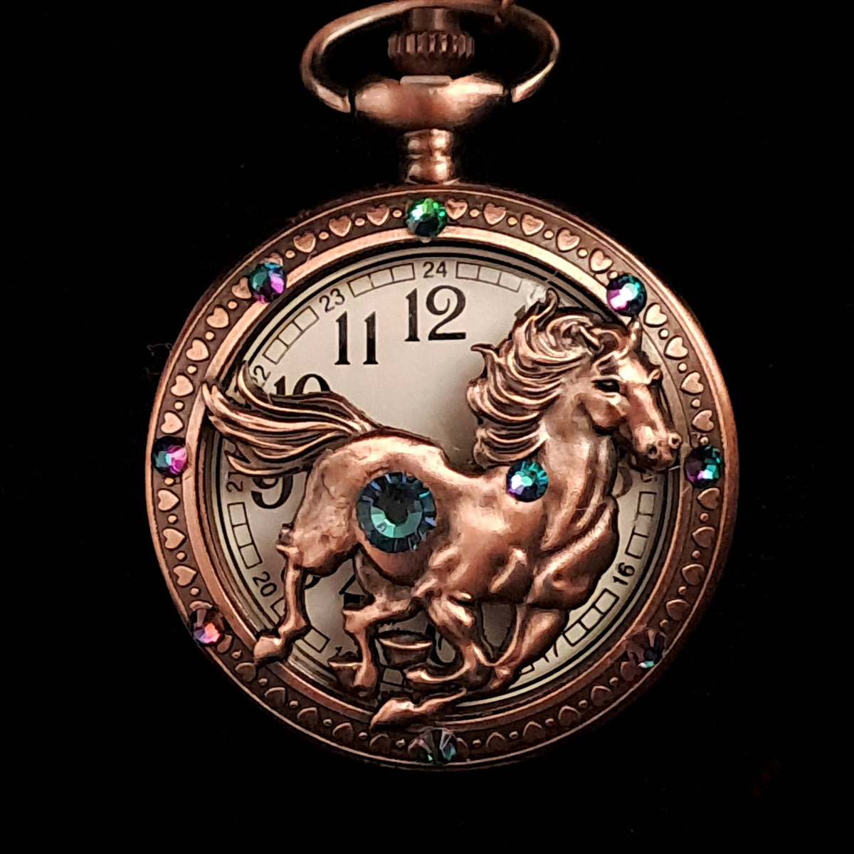 Horse Pocket Watch Equestrian Necklace