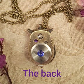 Faerie Owl Purple Watch Necklace