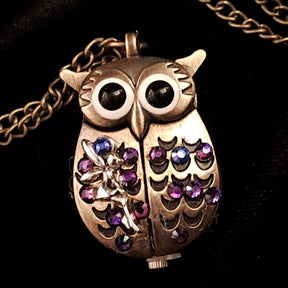 Faerie Owl Purple Watch Necklace