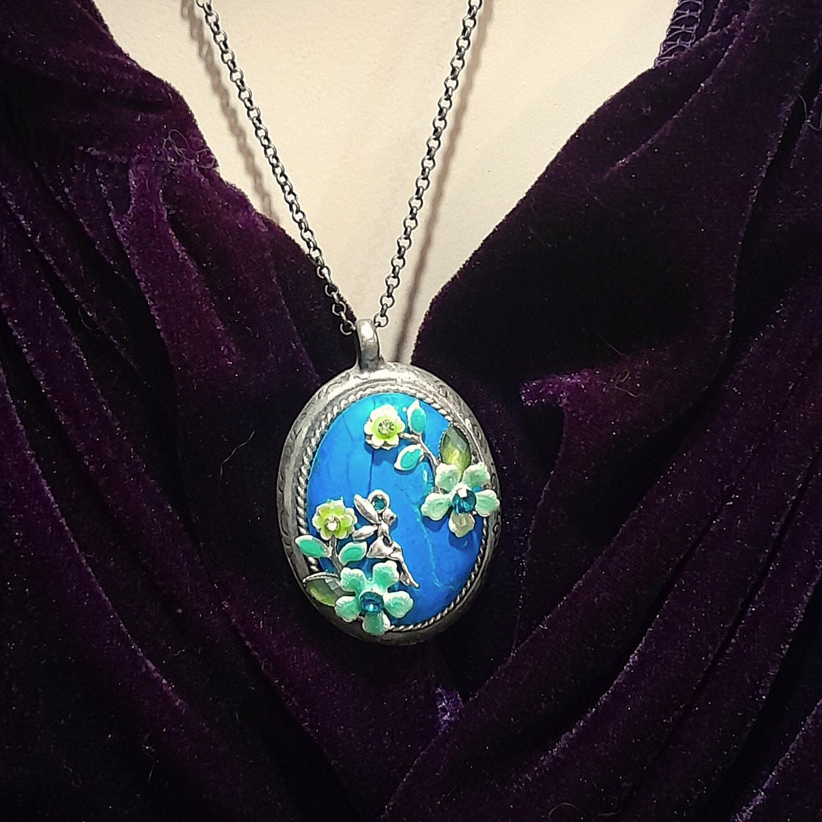 Turquoise Gemstone Fairy Flower Necklace