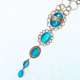 Turquoise Dragonfly Cat's Eye Necklace
