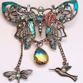 Butterfly Hummingbird & Dragonfly Nature Brooch