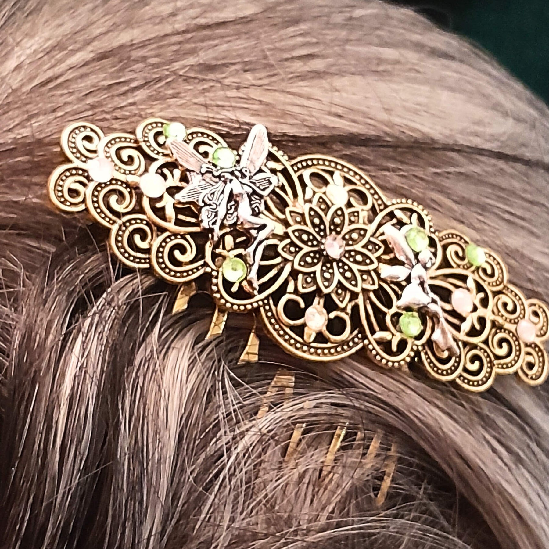 Fantasy Fairy Floral Crystal Hair Comb