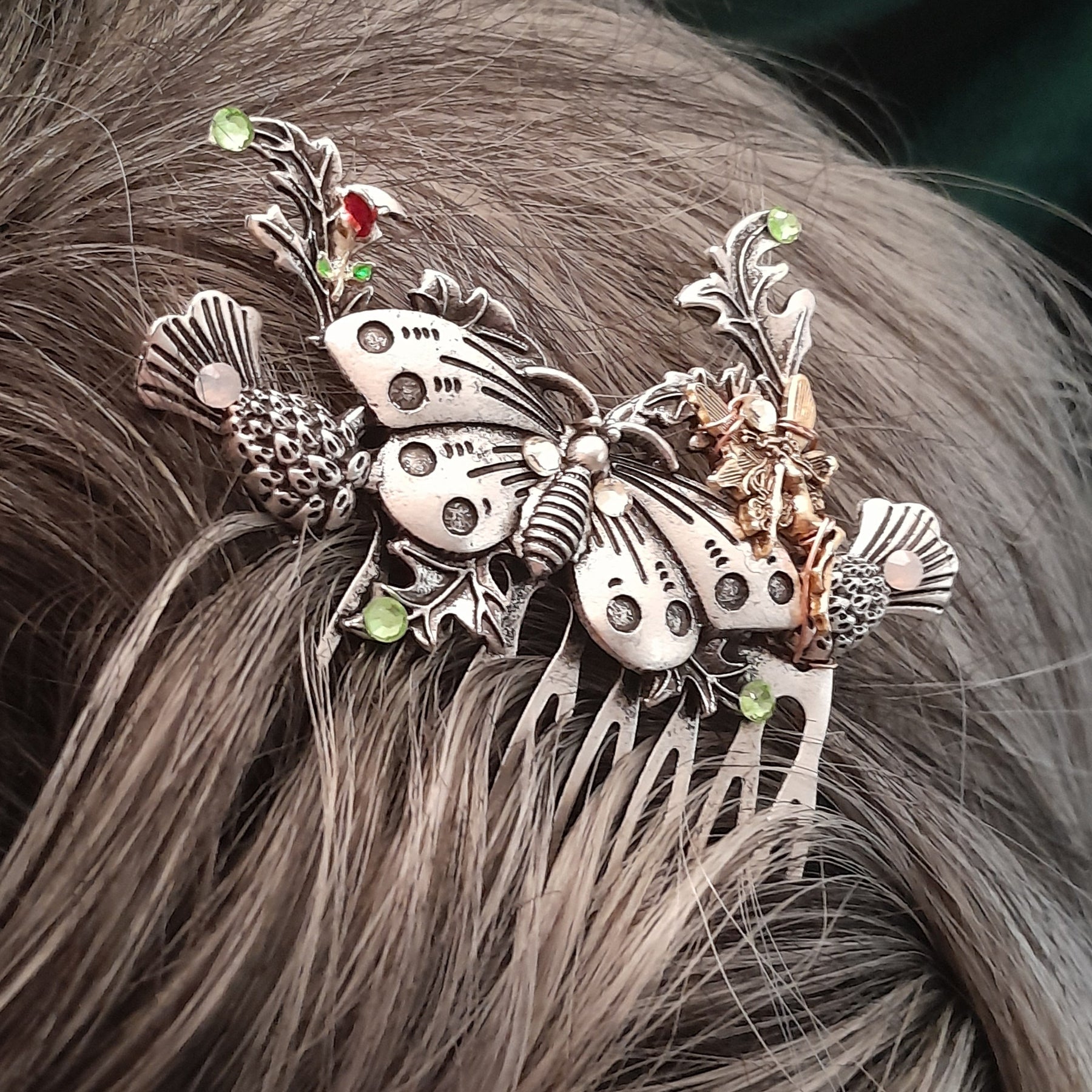 Fantasy Moth Fairy Nature Hair Comb