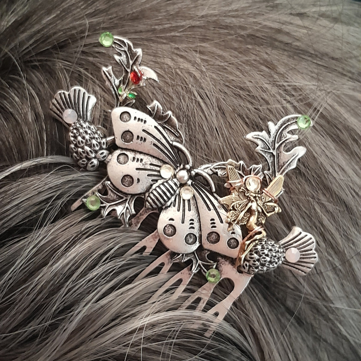 Fantasy Moth Fairy Nature Hair Comb